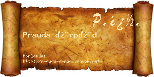Prauda Árpád névjegykártya