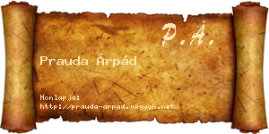 Prauda Árpád névjegykártya