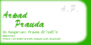 arpad prauda business card